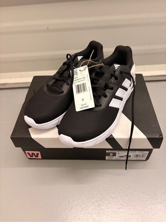 adidas Other - Adidas Cloudfoam Flex Laces Core Black White Running Shoes Women's Size 9 NEW